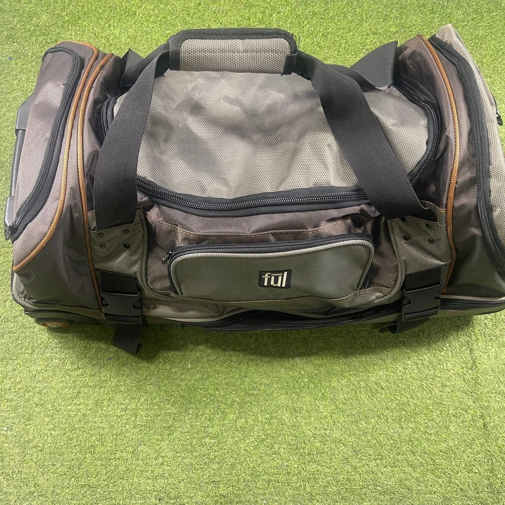 Ful Rolling Duffle Bag Large Brown Grey Workhorse 30 inch Wheeled Travel Luggage